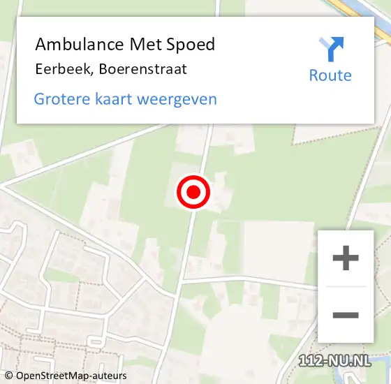 Locatie op kaart van de 112 melding: Ambulance Met Spoed Naar Eerbeek, Boerenstraat op 22 november 2019 12:59