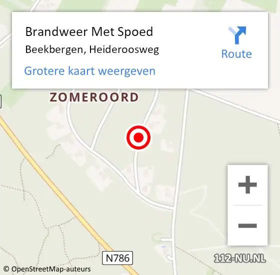 Locatie op kaart van de 112 melding: Brandweer Met Spoed Naar Beekbergen, Heideroosweg op 22 november 2019 13:18