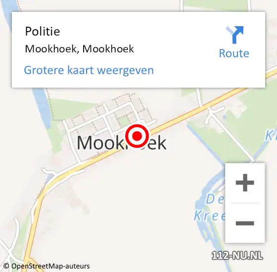 Locatie op kaart van de 112 melding: Politie Mookhoek, Mookhoek op 22 november 2019 13:32