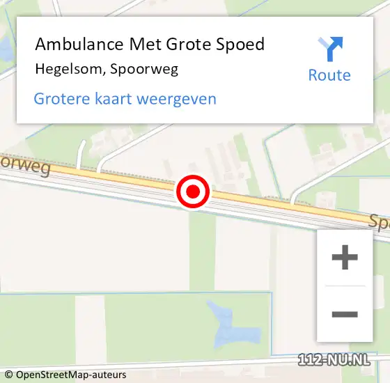 Locatie op kaart van de 112 melding: Ambulance Met Grote Spoed Naar Hegelsom, Spoorweg op 22 november 2019 14:48