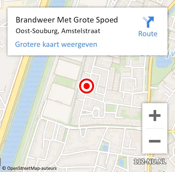 Locatie op kaart van de 112 melding: Brandweer Met Grote Spoed Naar Oost-Souburg, Amstelstraat op 22 november 2019 16:03