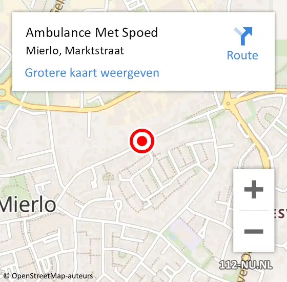 Locatie op kaart van de 112 melding: Ambulance Met Spoed Naar Mierlo, Marktstraat op 22 november 2019 18:53