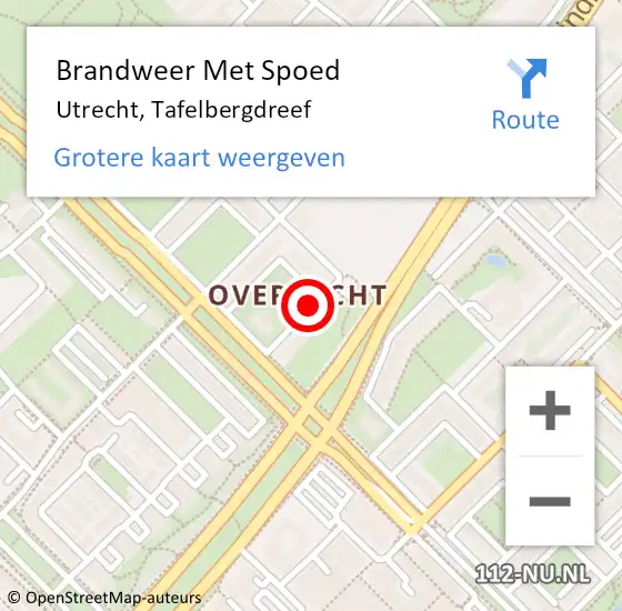 Locatie op kaart van de 112 melding: Brandweer Met Spoed Naar Utrecht, Tafelbergdreef op 22 november 2019 20:27