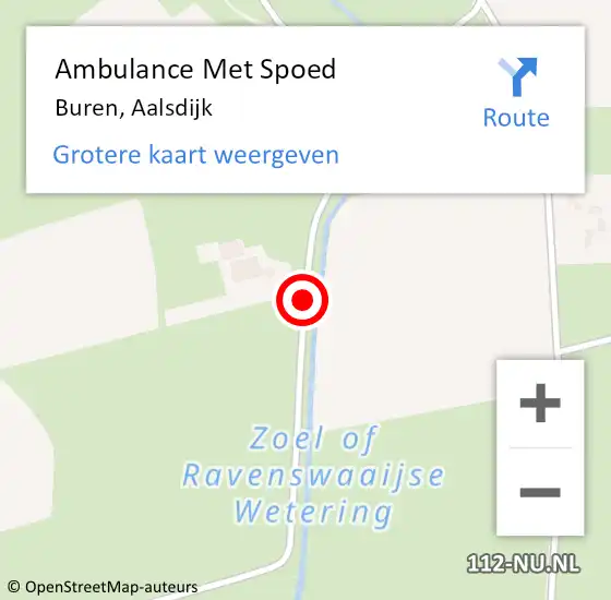 Locatie op kaart van de 112 melding: Ambulance Met Spoed Naar Buren, Aalsdijk op 22 november 2019 20:33