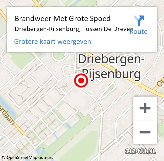 Locatie op kaart van de 112 melding: Brandweer Met Grote Spoed Naar Driebergen-Rijsenburg, Tussen De Dreven op 22 november 2019 20:42