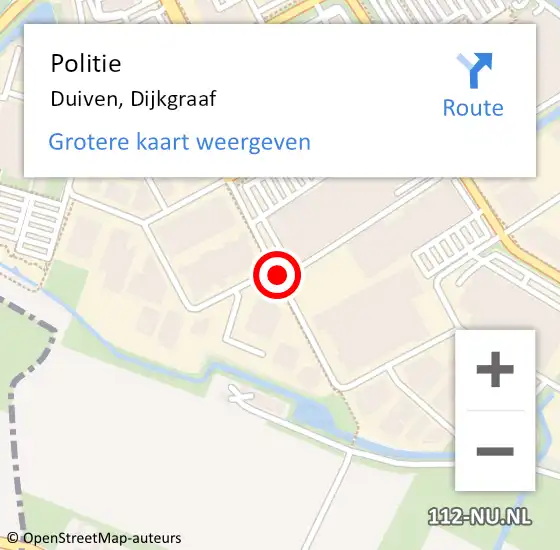 Locatie op kaart van de 112 melding: Politie Duiven, Dijkgraaf op 22 november 2019 20:48