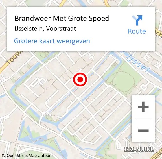 Locatie op kaart van de 112 melding: Brandweer Met Grote Spoed Naar IJsselstein, Voorstraat op 22 november 2019 21:58