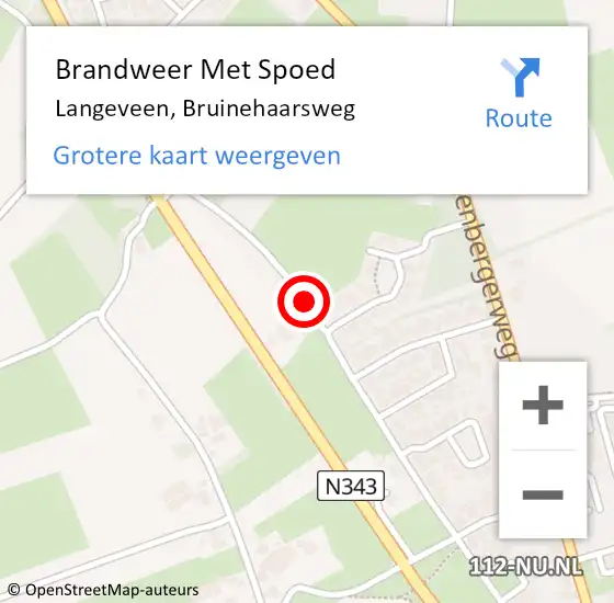 Locatie op kaart van de 112 melding: Brandweer Met Spoed Naar Langeveen, Bruinehaarsweg op 22 november 2019 22:05