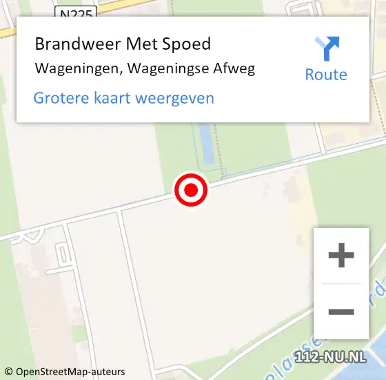 Locatie op kaart van de 112 melding: Brandweer Met Spoed Naar Wageningen, Wageningse Afweg op 22 november 2019 22:53