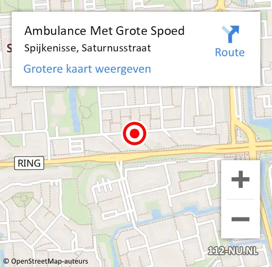 Locatie op kaart van de 112 melding: Ambulance Met Grote Spoed Naar Spijkenisse, Saturnusstraat op 22 november 2019 23:56