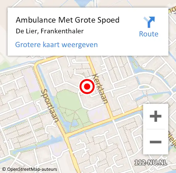 Locatie op kaart van de 112 melding: Ambulance Met Grote Spoed Naar De Lier, Frankenthaler op 23 november 2019 00:59
