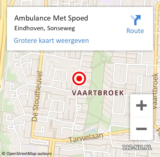 Locatie op kaart van de 112 melding: Ambulance Met Spoed Naar Eindhoven, Sonseweg op 23 november 2019 01:07