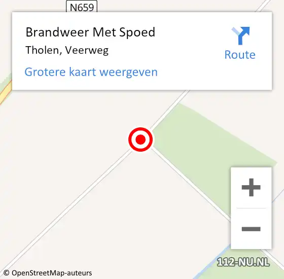 Locatie op kaart van de 112 melding: Brandweer Met Spoed Naar Tholen, Veerweg op 23 november 2019 05:04