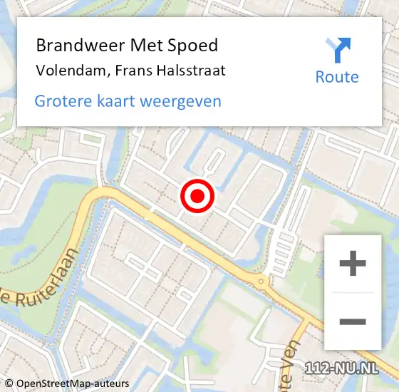 Locatie op kaart van de 112 melding: Brandweer Met Spoed Naar Volendam, Frans Halsstraat op 23 november 2019 06:50