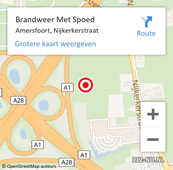 Locatie op kaart van de 112 melding: Brandweer Met Spoed Naar Hoevelaken, Nijkerkerstraat op 23 november 2019 07:00