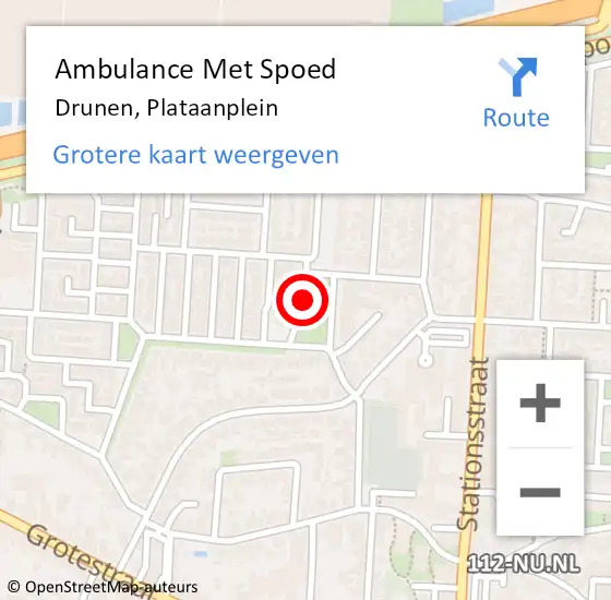 Locatie op kaart van de 112 melding: Ambulance Met Spoed Naar Drunen, Plataanplein op 23 november 2019 07:28