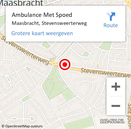 Locatie op kaart van de 112 melding: Ambulance Met Spoed Naar Maasbracht, Stevensweerterweg op 23 november 2019 08:59