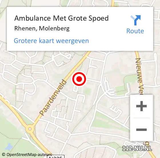 Locatie op kaart van de 112 melding: Ambulance Met Grote Spoed Naar Rhenen, Molenberg op 23 november 2019 14:25