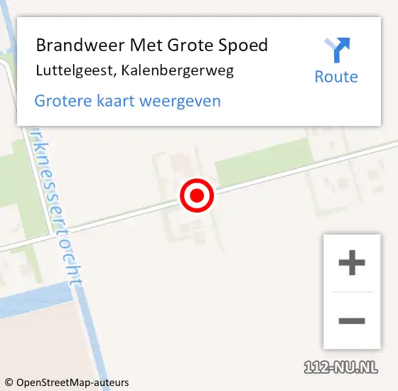 Locatie op kaart van de 112 melding: Brandweer Met Grote Spoed Naar Luttelgeest, Kalenbergerweg op 20 april 2014 16:50