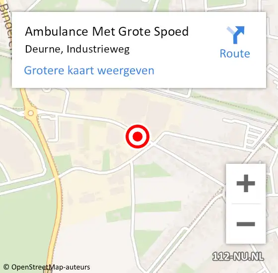 Locatie op kaart van de 112 melding: Ambulance Met Grote Spoed Naar Deurne, Industrieweg op 23 november 2019 15:38