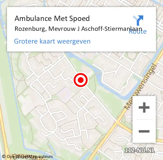 Locatie op kaart van de 112 melding: Ambulance Met Spoed Naar Rozenburg, Mevrouw J Aschoff-Stiermanlaan op 23 november 2019 17:30