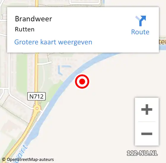 Locatie op kaart van de 112 melding: Brandweer Rutten op 23 november 2019 21:13