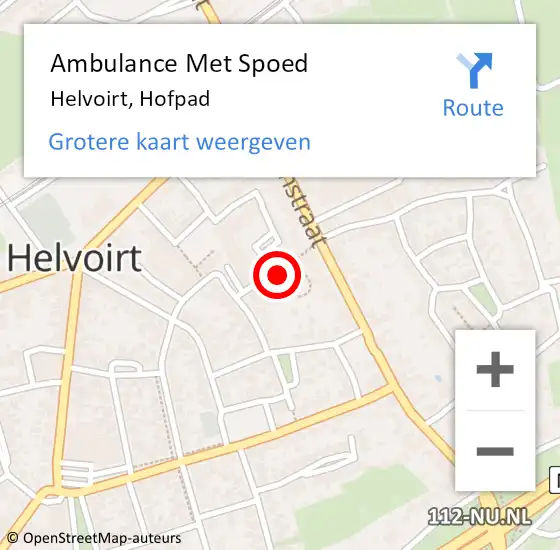 Locatie op kaart van de 112 melding: Ambulance Met Spoed Naar Helvoirt, Hofpad op 23 november 2019 21:14