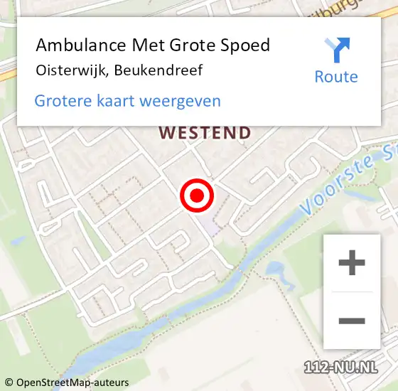 Locatie op kaart van de 112 melding: Ambulance Met Grote Spoed Naar Oisterwijk, Beukendreef op 23 november 2019 22:55