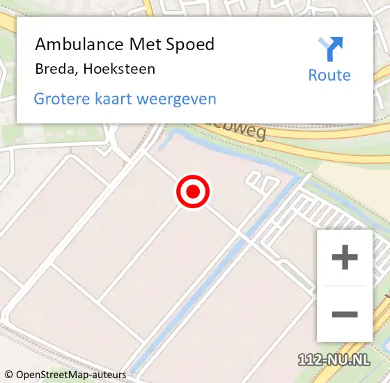 Locatie op kaart van de 112 melding: Ambulance Met Spoed Naar Breda, Hoeksteen op 23 november 2019 23:21