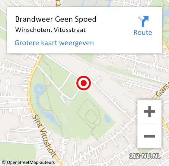 Locatie op kaart van de 112 melding: Brandweer Geen Spoed Naar Winschoten, Vitusstraat op 23 november 2019 23:41