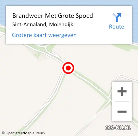 Locatie op kaart van de 112 melding: Brandweer Met Grote Spoed Naar Sint-Annaland, Molendijk op 24 november 2019 00:00