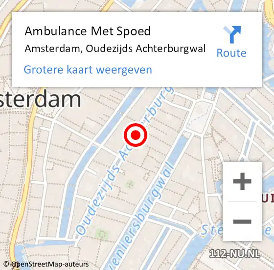 Locatie op kaart van de 112 melding: Ambulance Met Spoed Naar Amsterdam, Oudezijds Achterburgwal op 24 november 2019 00:22