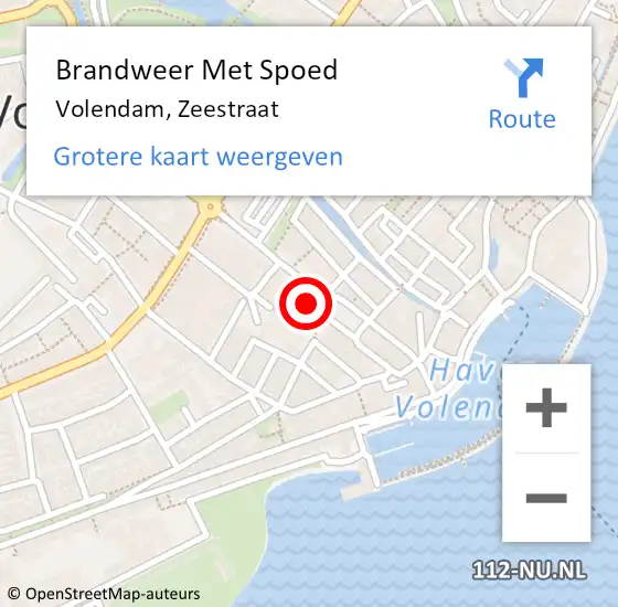 Locatie op kaart van de 112 melding: Brandweer Met Spoed Naar Volendam, Zeestraat op 20 april 2014 17:30