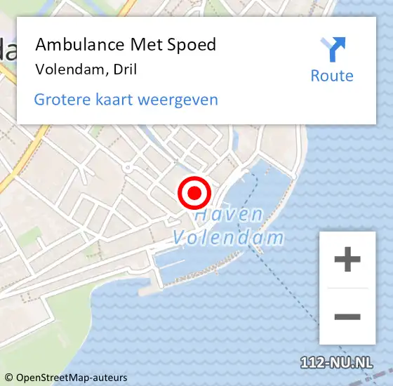 Locatie op kaart van de 112 melding: Ambulance Met Spoed Naar Volendam, Dril op 24 november 2019 02:29