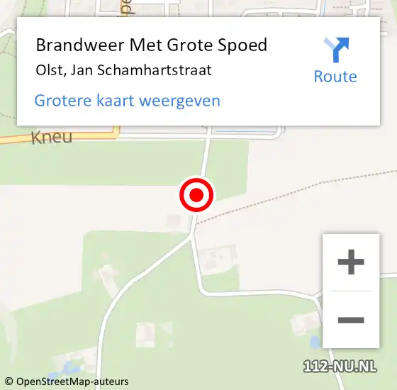 Locatie op kaart van de 112 melding: Brandweer Met Grote Spoed Naar Olst, Jan Schamhartstraat op 24 november 2019 02:58