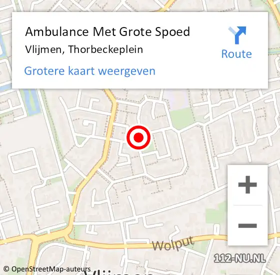 Locatie op kaart van de 112 melding: Ambulance Met Grote Spoed Naar Vlijmen, Thorbeckeplein op 24 november 2019 06:59