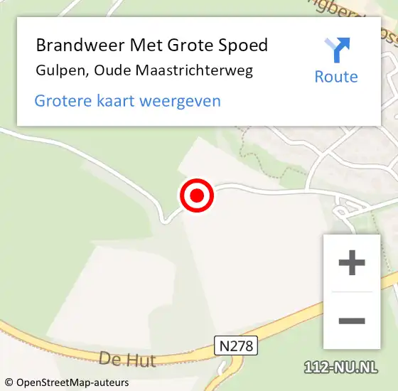 Locatie op kaart van de 112 melding: Brandweer Met Grote Spoed Naar Gulpen, Oude Maastrichterweg op 24 november 2019 10:14