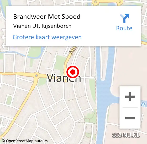 Locatie op kaart van de 112 melding: Brandweer Met Spoed Naar Vianen Ut, Rijsenborch op 24 november 2019 10:48