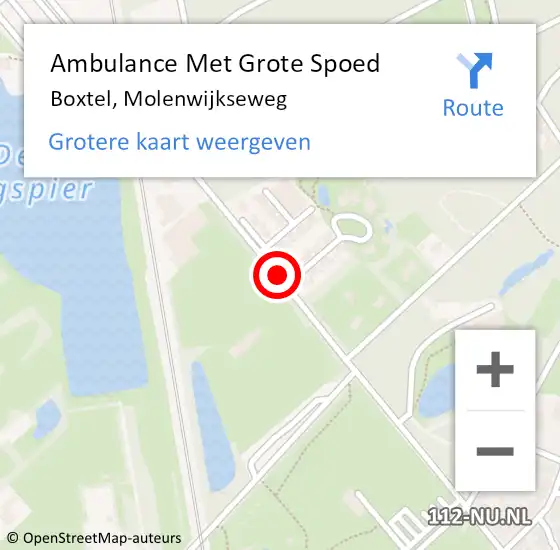 Locatie op kaart van de 112 melding: Ambulance Met Grote Spoed Naar Boxtel, Molenwijkseweg op 24 november 2019 10:59