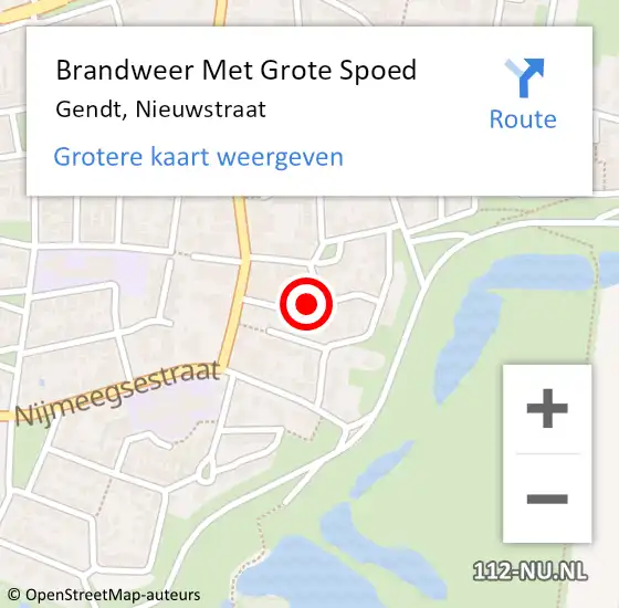 Locatie op kaart van de 112 melding: Brandweer Met Grote Spoed Naar Gendt, Nieuwstraat op 24 november 2019 11:23