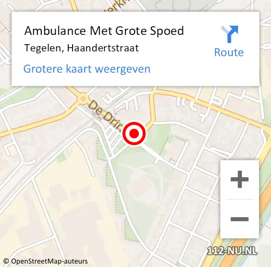 Locatie op kaart van de 112 melding: Ambulance Met Grote Spoed Naar Tegelen, Haandertstraat op 24 november 2019 11:27