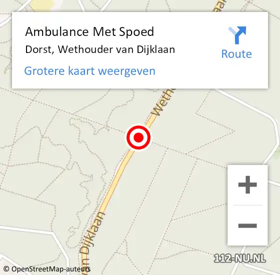 Locatie op kaart van de 112 melding: Ambulance Met Spoed Naar Dorst, Wethouder Van Dijklaan op 24 november 2019 11:28
