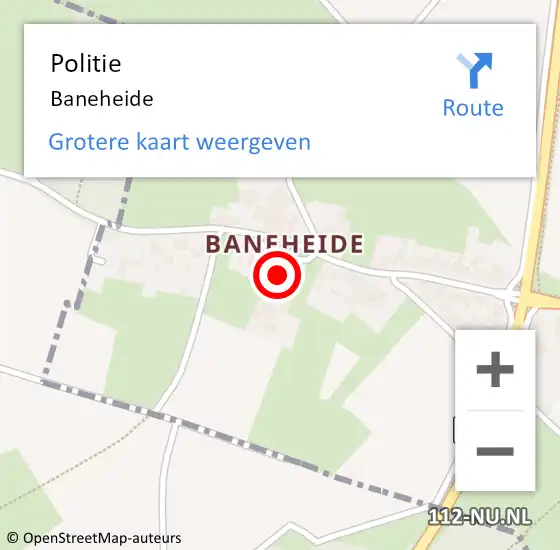 Locatie op kaart van de 112 melding: Politie Baneheide op 24 november 2019 12:59