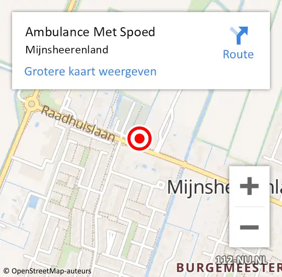 Locatie op kaart van de 112 melding: Ambulance Met Spoed Naar Mijnsheerenland op 24 november 2019 13:06