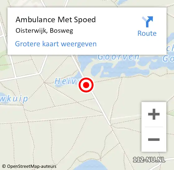 Locatie op kaart van de 112 melding: Ambulance Met Spoed Naar Oisterwijk, Bosweg op 24 november 2019 14:40