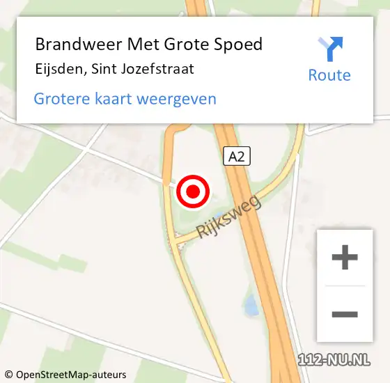 Locatie op kaart van de 112 melding: Brandweer Met Grote Spoed Naar Eijsden, Sint Jozefstraat op 24 november 2019 14:52