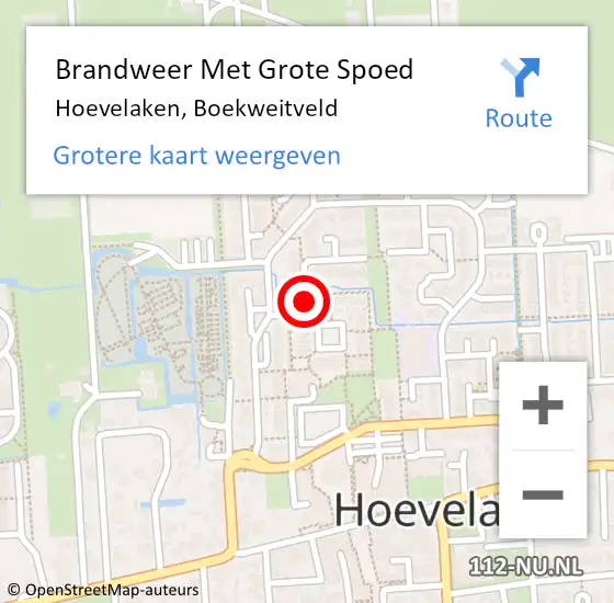 Locatie op kaart van de 112 melding: Brandweer Met Grote Spoed Naar Hoevelaken, Boekweitveld op 24 november 2019 17:06