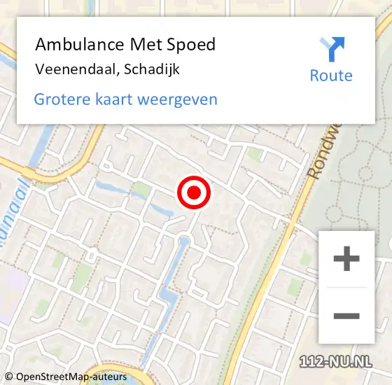 Locatie op kaart van de 112 melding: Ambulance Met Spoed Naar Veenendaal, Schadijk op 20 april 2014 18:27