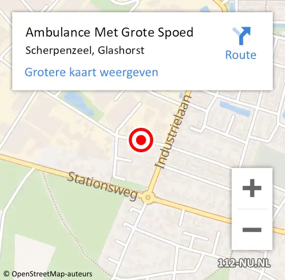 Locatie op kaart van de 112 melding: Ambulance Met Grote Spoed Naar Scherpenzeel, Glashorst op 24 november 2019 18:58