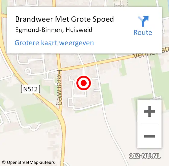 Locatie op kaart van de 112 melding: Brandweer Met Grote Spoed Naar Egmond-Binnen, Huisweid op 24 november 2019 20:17